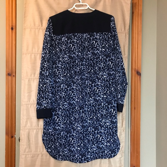 Michael Kors Shirt Dress (Sz. 6) Blue Leopard Print - Picture 3 of 6